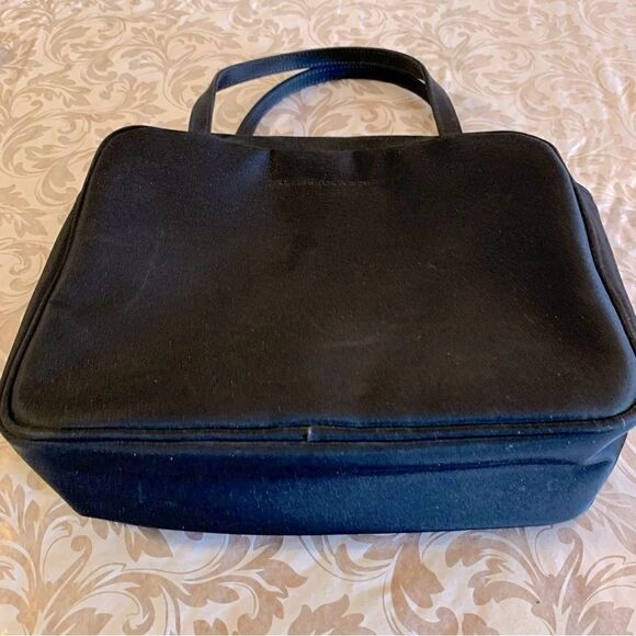 J Ferrar Square Top Handle Black Nylon Satchel Handbag - Picture 7 of 7